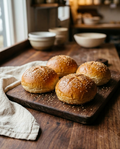 Handmade 4 inch sesame burger buns